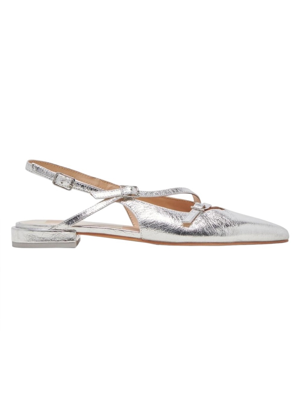 DV by Dolce Vita Silver Pointed Slingback Flats